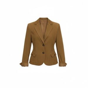 Proportion  Petite Light Brown Faux Suede Blazer, two front pockets,